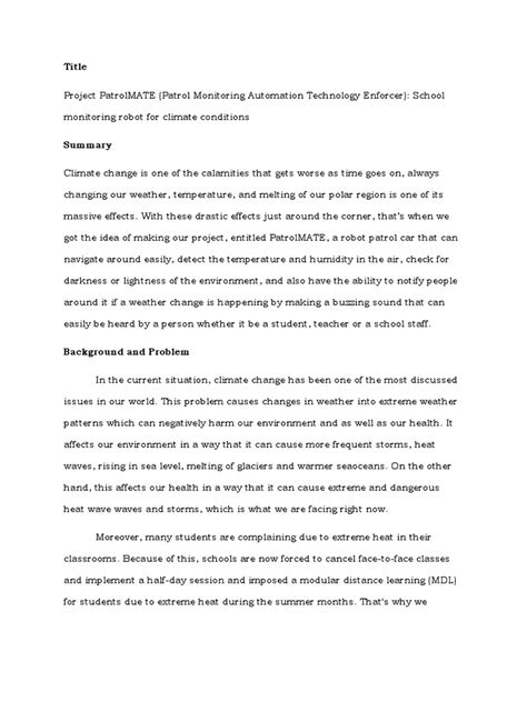 research proposal climate change